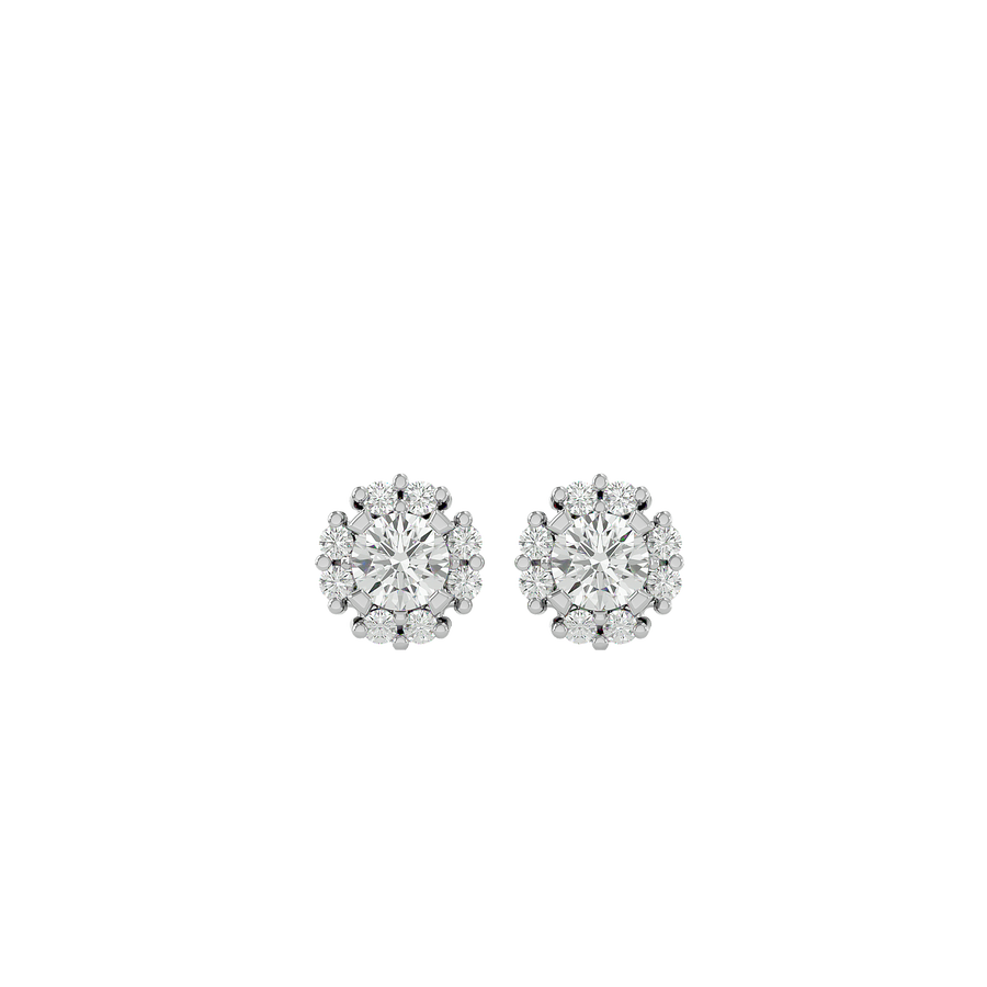 Silver MONACO diamond earrings diamond and design finish