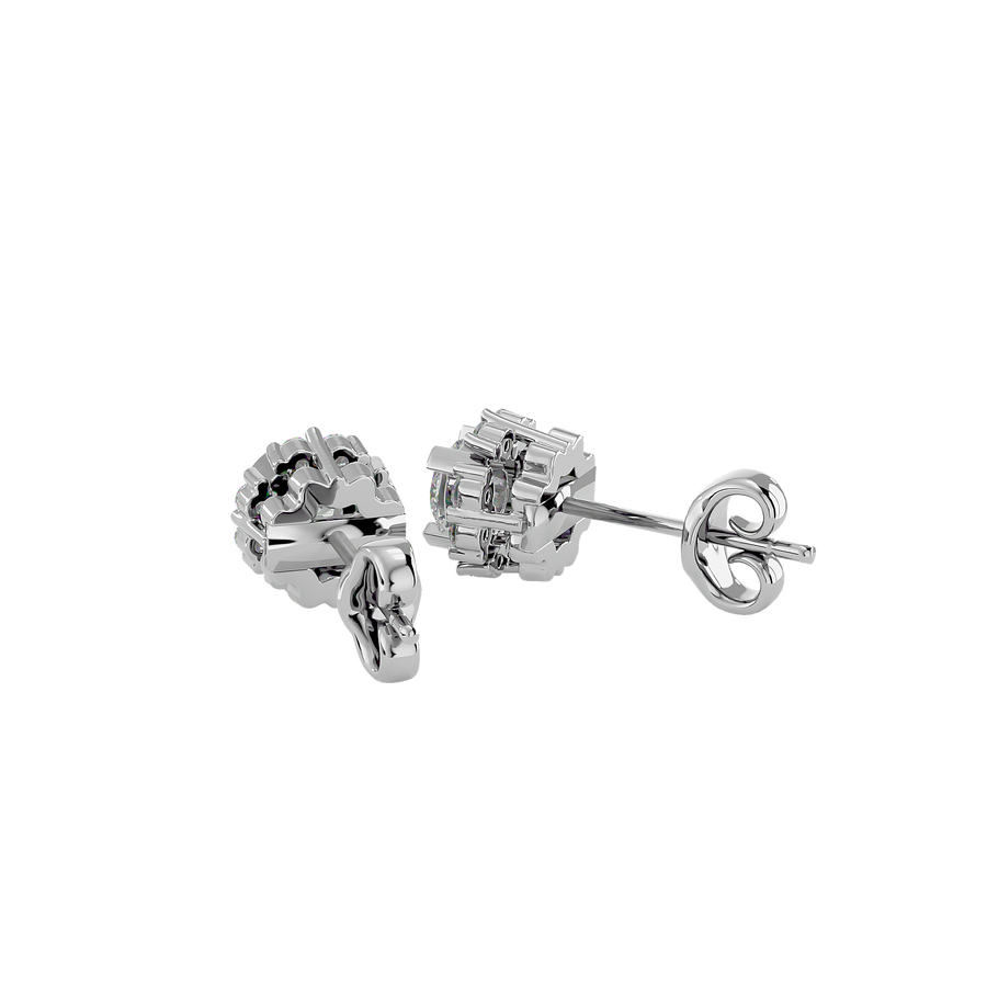 Silver MONACO diamond earrings diamond and design finish