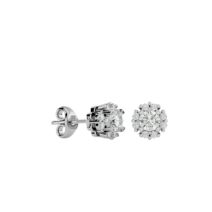 Silver MONACO diamond earrings by AELRA