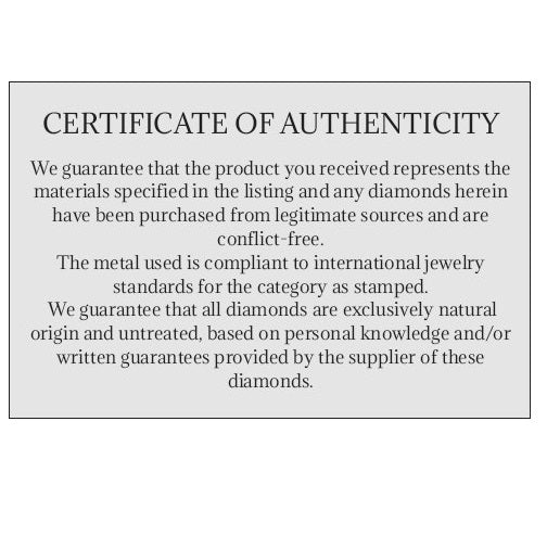 Certificate of Authenticity by AËLRA JOAILLERIE