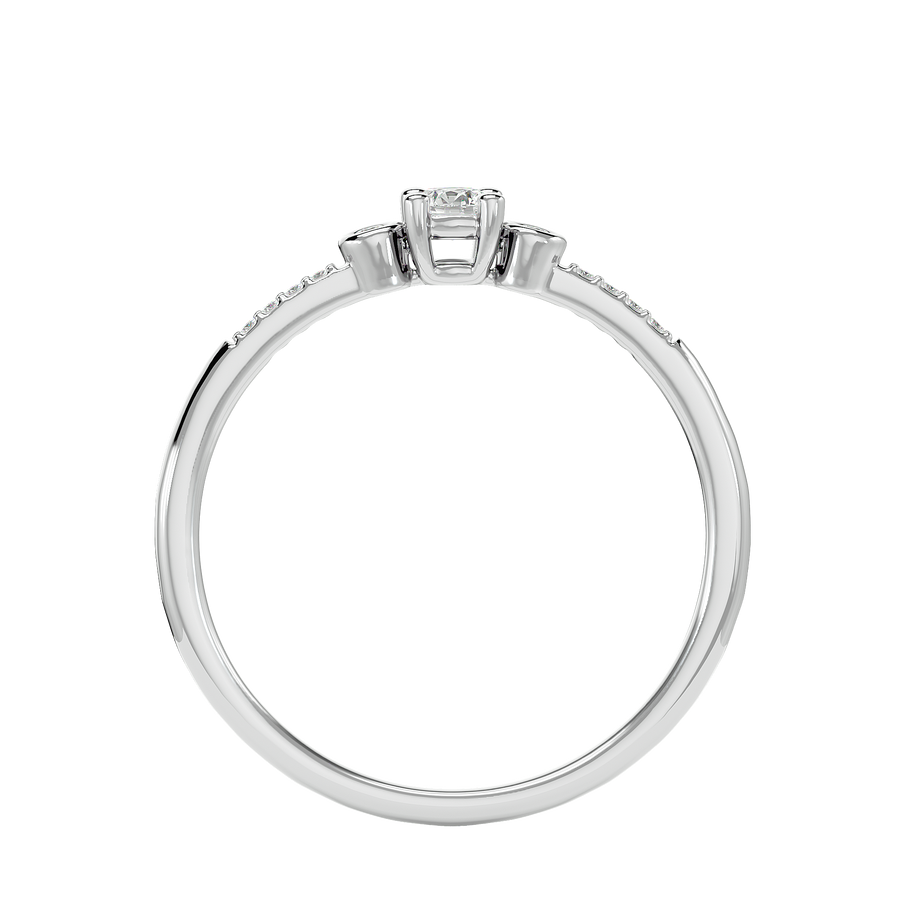 Side finish of Silver Toulouse Diamond Rings Online