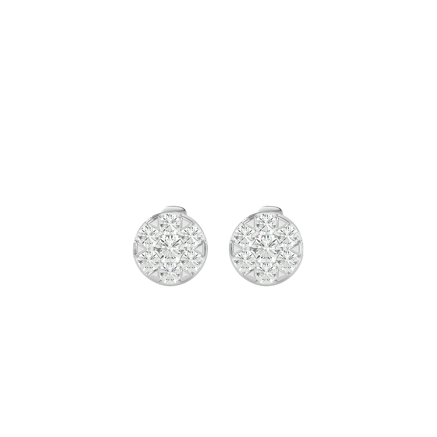 Silver MARSEILLE Diamond Earrings Front